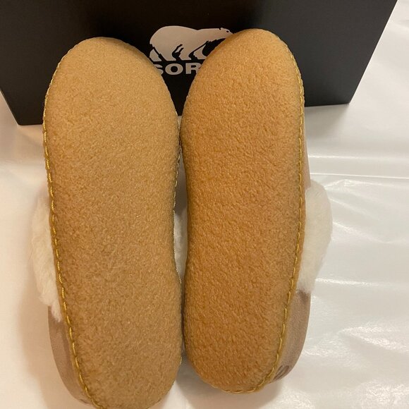 SOREL Nakiska II Faux Shearling Lined Slide Slipper in Dusty Tan/Natural Size 6 - Picture 10 of 10